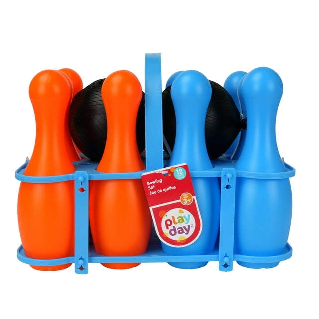 PD Play Day 8.75 inch (H) Bowling Set, Outdoor or Indoor Play, Item Included 10 Pins and 2 Balls, Age Suitable for 3 and up