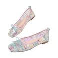 thumbnail image 7 of Norvail Womens Floral Mesh Bow Square Toe Ballet Mary Jane Shoes, Breathable Slip On Casual Flats for Garden Party Bridal Shower Summer Daily Wear, 7 of 7