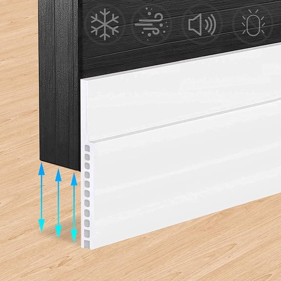 Door Draft Stopper for Huge Gap，3" W x 39" L Adjustable Widened Under Seal Exterior/Interior Doors，Under Blocker Soundproof/Insulator Sweep Weather Stripping，1 Pack White
