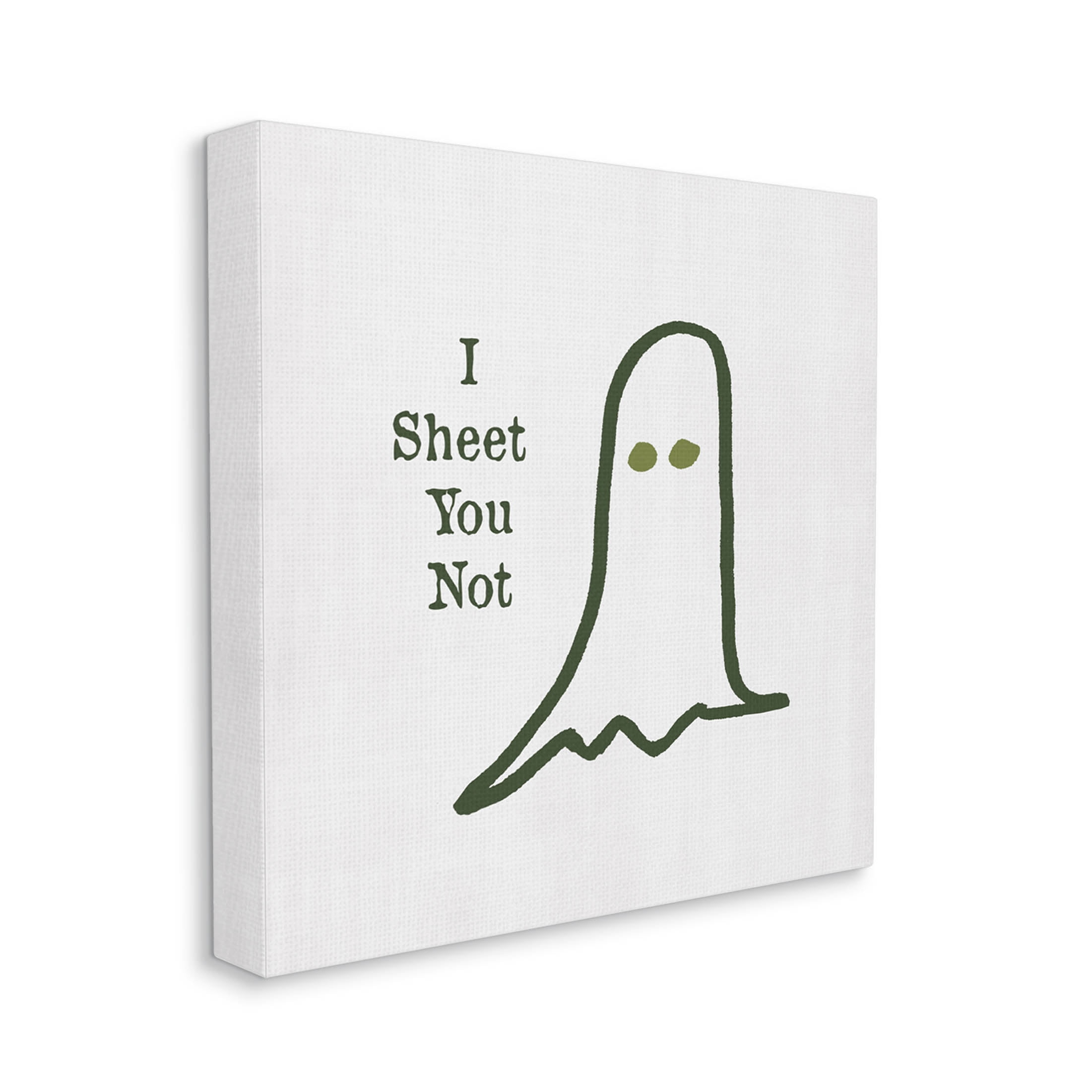 Stupell Industries I Sheet You Not Ghost Graphic Art Gallery Wrapped Canvas Print Wall Art, Design by Lauren Rader