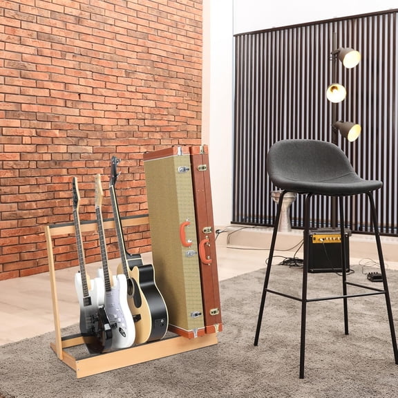 Guitar Case Rack, Folding Hardwood Guitar Case Stand for Multiple Guitars Space-Saving for Home, Studio,Guitar Stand Rack, Folding Floor Guitar Rack Stand Display for Studio, Home