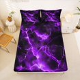 thumbnail image 5 of Homewish Purple Glowing Lightning Queen Sheets,Abstract Geometric Queen Sheet Sets,4-Piece,1 Flat Sheet, 1 Fitted Sheet and 2 Pillowcases, 5 of 6