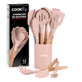 thumbnail image 1 of Set 12 Utensilios Cocina Silicona Y Madera Con Base Xtellar Color Rosa, 1 of 3