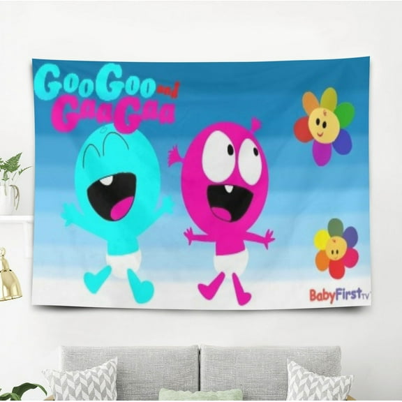 Funny GooGoo & GaaGaa Baby Tapestry Gift Wall Hanging Backdrop for Room Bedroom Girls Fans Background Banner Party Birthday Supplies Decor