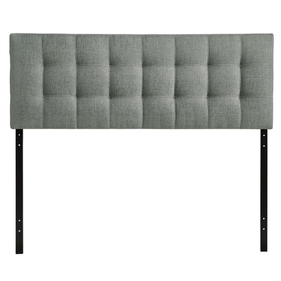 Modern Contemporary King Size Fabric Headboard, Grey Fabric