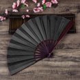 thumbnail image 2 of Folding Fan Smooth Opening Decorative Bamboo Frame 10 Inches Chinese Style Handheld DIY Blank Fan Home Decor, 2 of 4