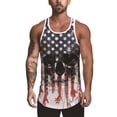 thumbnail image 1 of MAWCLOS Débardeurs pour Hommes Imprimé Drapeau Américain Été Col Rond T-Shirts Respirants Sans Manches Style E L, 1 of 2