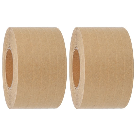 FRCOLOR 2pcs Water Activated Kraft Paper Tape Reinforced Gummed Tape Brown Heavy Duty Packing Tape For Secure Carton Sealing