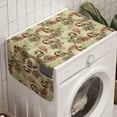 thumbnail image 1 of Peacock Washing Machine Organizer, Winter Pattern Peacocks Snowflakes Floral Paisley Ornate, Anti-slip Fabric Top Cover for Washer and Dryer, Ruby Olive Green Cream, by Ambesonne, 1 of 1