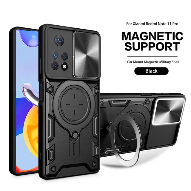 Redmi Note 12 Pro 5G 4G 5G 4G 11 4G A1 9C 12C 10C Poco X5 X5 5G Protector De Lente De Lujo A Prueba De Golpes Estuche Duro Para Teléfono Con Soporte De Metal