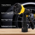 thumbnail image 2 of Garden Hose Nozzle Sprayer - 7 Adjustable Watering Patterns for Water Hose, Non-Slip Spray Car Washing, Plants, Pets Showering, Lawns Cleaning, Yellow, 2 of 4