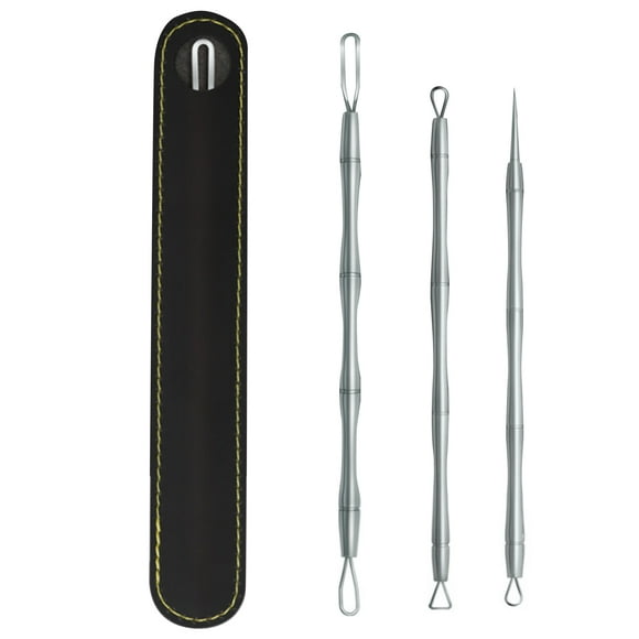 Yeacher 3PCS Pimple Comedone Extractor Tool Acne Removal Kit for Pimples Blackheads Blemish Whitehead Removing Facial Skin Care Tools with Storage Case