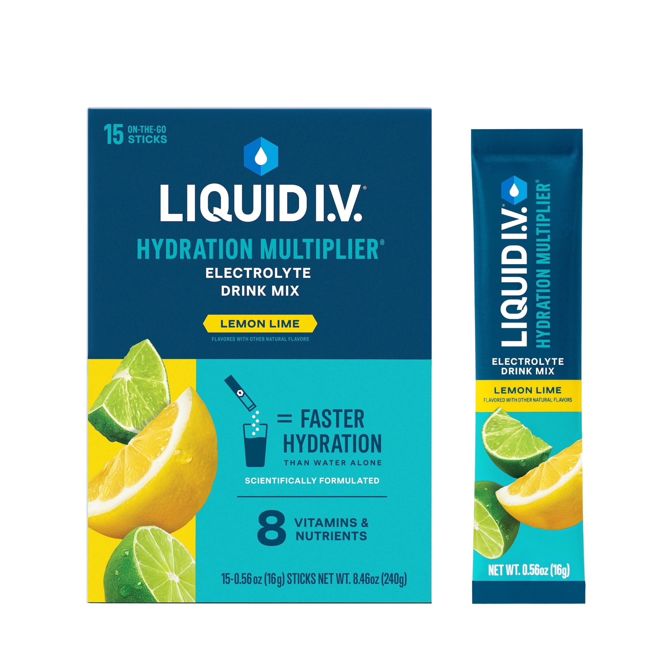 Liquid I.V. Lemon Lime Hydration Multiplier Powdered Electrolyte