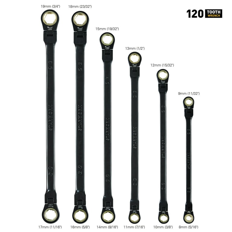 X-Large Ratcheting Combination Wrench Set with Roll (16-Piece) X-Large Ratcheting Combination Wrench Set with Roll (16-Piece)
