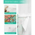 thumbnail image 3 of No Hook Shower Curtain with Snap in Liner, Vintage Colorful Paisley Flowers Traditional Floral Teal Shower Curtains for Bathroom, Washable Shower Curtain Liner Set with Mesh Top Window, 36"x72", 3 of 6