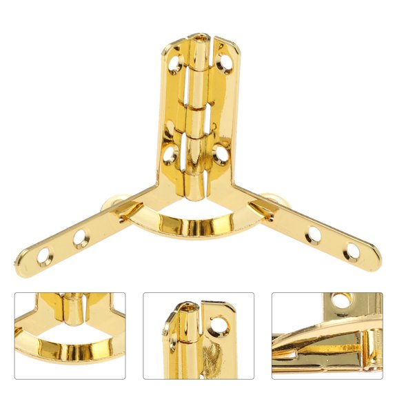 Phenofice 10Pcs Angle Box Hinge Golden Iron for Jewelry Box Antique Style 1.6x1.6x1.2in