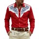 thumbnail image 1 of Camisetas de Navidad de Manga Larga de los Hombres Imprimir de Moda Casual Manga Larga Turndown Collar Blusa para Primavera Invierno Al Aire Libre Diario, 1 of 4