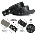 thumbnail image 2 of HJONES Men’s Replacement Belt no Buckle Belt Strap, Men's Leather Belt with Silver Snap On Belt Without Buckle 1 1/2” Wide(Flowerblack,34inch), 2 of 7