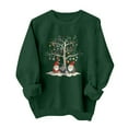 thumbnail image 4 of qelini Crewneck Sweatshirt Womens Graphic Xmas Tree Print Pullover Christmas Long Sleeve Tops Trendy Holiday Clothes, 4 of 5