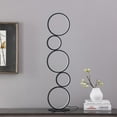 thumbnail image 5 of 38.5" In Else Nordic Modern 5-Ring Shaped Matte Black Led Metal Table Lamp, 5 of 8