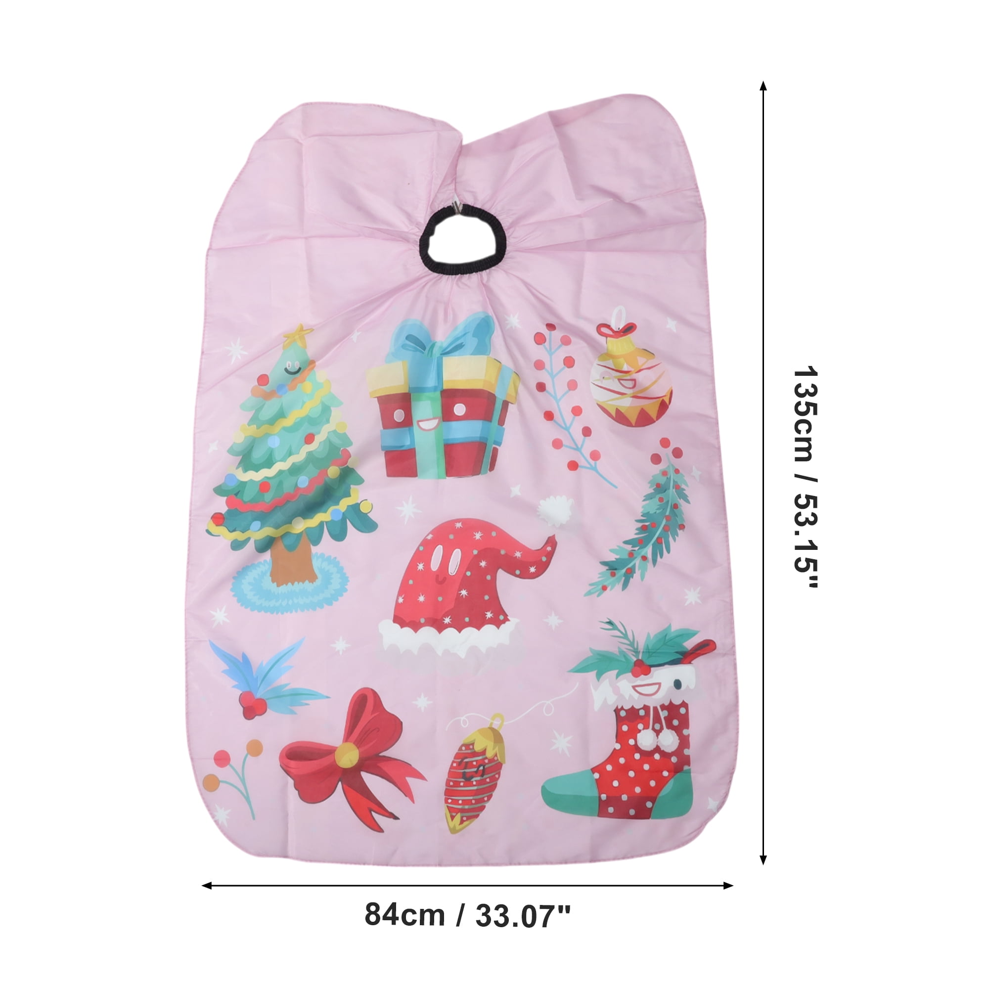 Unique Bargains Santa Hat Hair Cutting Barber Cape 1 Piece Pink 53.15"x33.07"