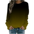 thumbnail image 2 of Up to 40% off fashion Clearance Women St. Patrick's Day Sweatshirts Gifts Ohufall Women's Tops Gradient Print Long Sleeves Pullover Crewneck Sweatshirt Casual Loose Sweatshirt, 2 of 5
