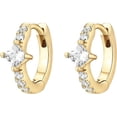 thumbnail image 4 of PAVOI 14K Yellow Gold Plated 925 Sterling Silver Post Women's Huggie Earrings | Small Gold Hoop Earrings | CZ Huggie Earrings | Princess Cubic Zirconia, 4 of 5
