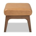 thumbnail image 3 of Baxton Studio Bianca Mid-Century Modern Walnut Brown Finished Wood and Tan Faux Leather Effect Ottoman, 3 of 7