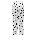 thumbnail image 6 of Messy Black Dots On White Background Winter Female Pants Flannel High Waist Women Pants Lady Warm Straight Leg Plush Trousers, 6 of 7