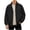 (NEW19)Black, variant on Men's Zip Front Bomber Jacket Classic Long Sleeve Stand Collar Coat Casual Loose Fit Lightweight Outerwear for Everyday