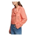 thumbnail image 3 of DKNY Womens Orange Zippered Pocketed Notch Lapel Motorcycle Jacket M, 3 of 4