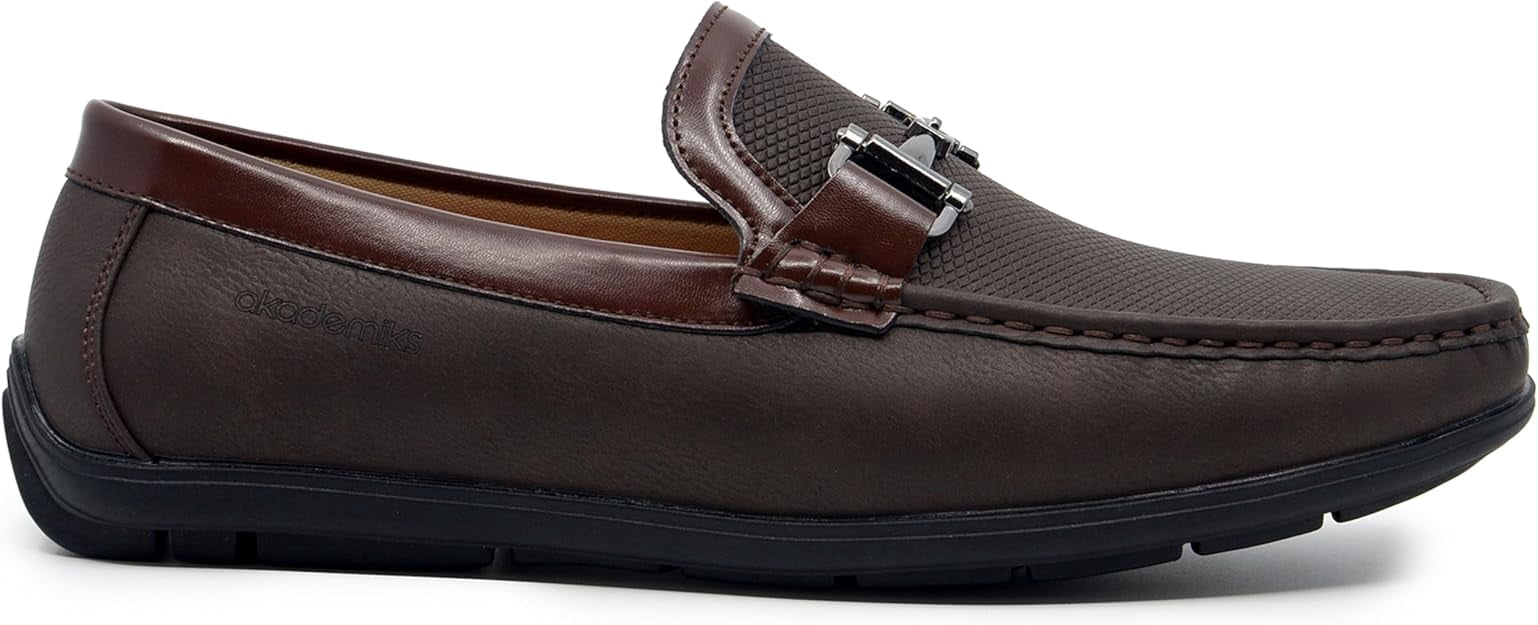 Akademiks Men\'s Ogden Slip On Comfort Loafers Brown Size 10 AKADEMIKS MENS OGDEN SLIP-ON COMFORT LOAFER SHOES MEMORY  main image 3
