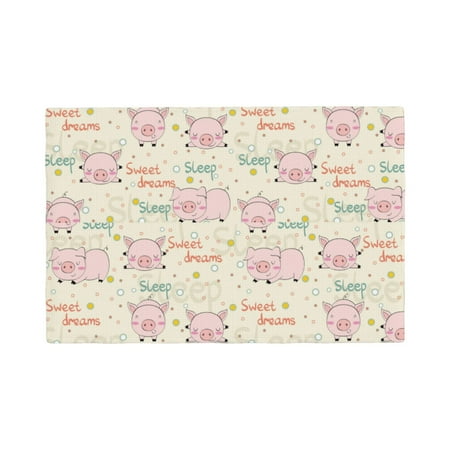 

Placemats Set of 4 Pigs Sleep Heat Resistant Non - Slip Place mats Waterproof table mat for Kitchen Dining-4片装
