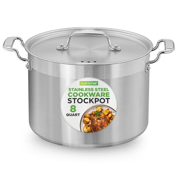 NutriChef 18/8 Heavy Duty Stainless Steel Large Stock Pot