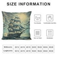 thumbnail image 5 of Creowell Throw Pillow Cover Ship Sailing Boat Sail Vintage Old Sea Sketch Wave Pillowcase Home Decorative Square Pillow Case Cushion Cover, 5 of 5