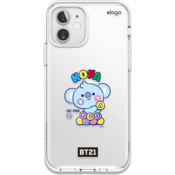 elago BT21 Hybrid Case Compatible with iPhone 12 Mini 5.4 Inch [Official Merchandise] [KOYA]