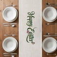 thumbnail image 4 of Table Runner 72 Inches Long for Kitchen Dining, Happy Easter Dresser Scarf Farmhouse, Dining Table Decorations for Wedding/Parties, Cute Rabbits Flowers Eggs Butterflies Beige 16 x 72 In, 4 of 8