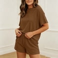 thumbnail image 5 of MLCDZ 2 Piece Sets for Women Matching Lounge Sets Summer Outfits Casual Loungewear Ribbed Loose Set Short Sleeve Crew Neck Top and Shorts with Pockets, 5 of 6