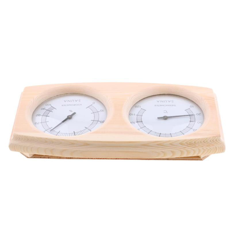 Wooden Sauna Hygrothermograph Thermometer Hygrometer Sauna Room Accessory 