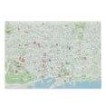 thumbnail image 1 of Map Cutting Board, Map of Barcelona City Streets Parks Subdistricts Points of Interests, Decorative Tempered Glass Cutting and Serving Board, Large Size, Lime Green Pale Blue, by Ambesonne, 1 of 1