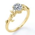 thumbnail image 3 of Anillo de compromiso bohemio JeenMata de moissanita de corte redondo de 0,50 quilates - Anillo de promesa vintage de moissanita - Chapado en oro amarillo, 3 of 6
