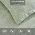 thumbnail image 4 of Superior Hibiscus Cotton Matelasse Bedspread and Sham Set, 3-Piece Dual Tone Modern Bedspreads, California King, Sage, 4 of 9