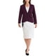 thumbnail image 2 of BLAZER DE MUJER SIN COLLAR INSPIRADOR DE LARGA MANGA CON UN BOTÓN PARA OFICINA NEGRO ROJO OSCURO, 2 of 5