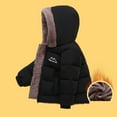 thumbnail image 4 of Ecqkame Girls Winter Down Jackets Cute Solid Color Warm Hooded Puffer Jacket Casual Pocket Zipper Thick Outwear Black 1-2 Years, 4 of 8