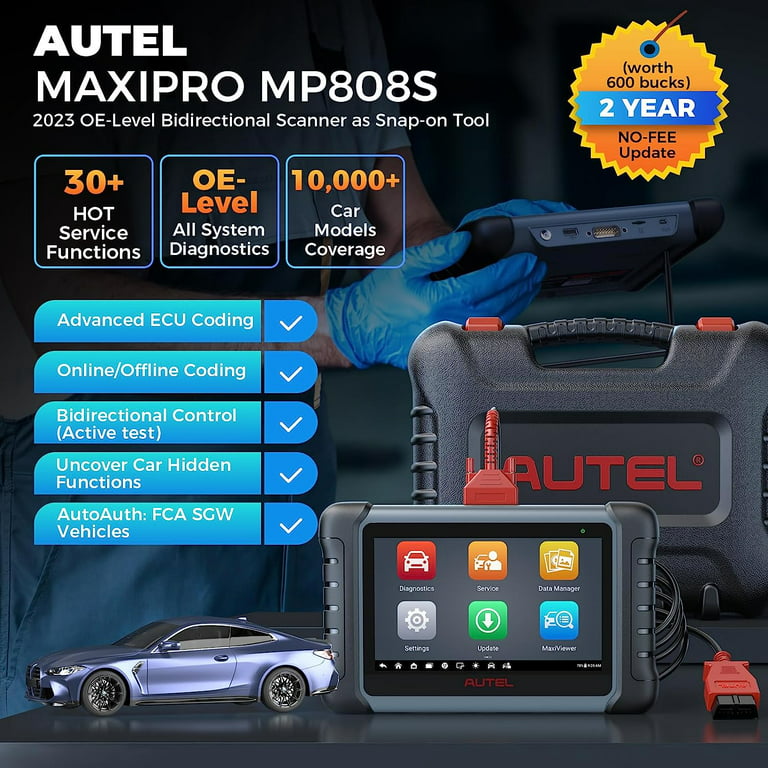 Autel Scanner MP808S-TS Car Diagnostic Scan Tool 2 Year Update ECU