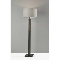 Black Wood Floor Lamp, 18 x 18 x 61.5 in.