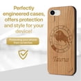thumbnail image 2 of Case Yard Wooden Case Outside Soft TPU Silicone, Slim Fit Shockproof Wood Protective Phone Cover for Girls Boys Men and Women, Supports Wireless Charging Taurus Sign Design case for iPhone-SE, 2 of 7
