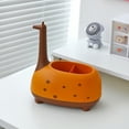 thumbnail image 6 of Merryso Giraffe Shaped Desk Organizer for Stu-dents - Cute 2-Compartment Plastic Storage for Office Supplies, Home & Sch-ool - Bright Orange Animal Themed Decorative Organizer, 6 of 8