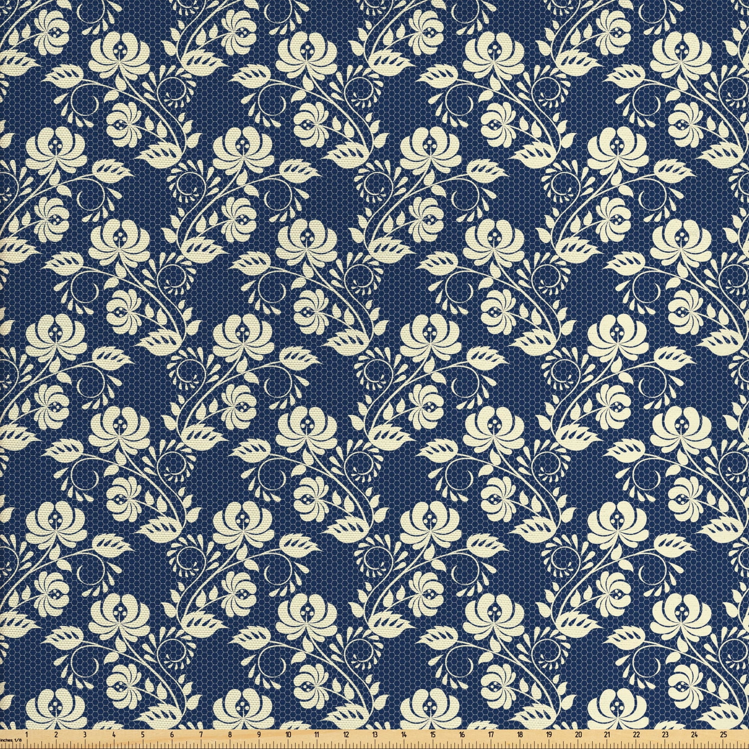 Floral Fabric by The Yard, Classic Victorian Style Artwork Motifs with