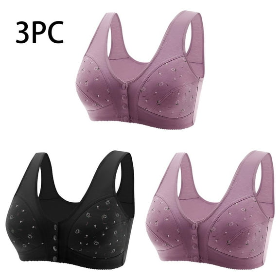 PXLKNZH Women's Front Closure Bras Racerback Wireless Plus Size Bra Everyday Sports Bras Comfort Wireless Cotton Bras Full Coverage Bras for Women & Girls
